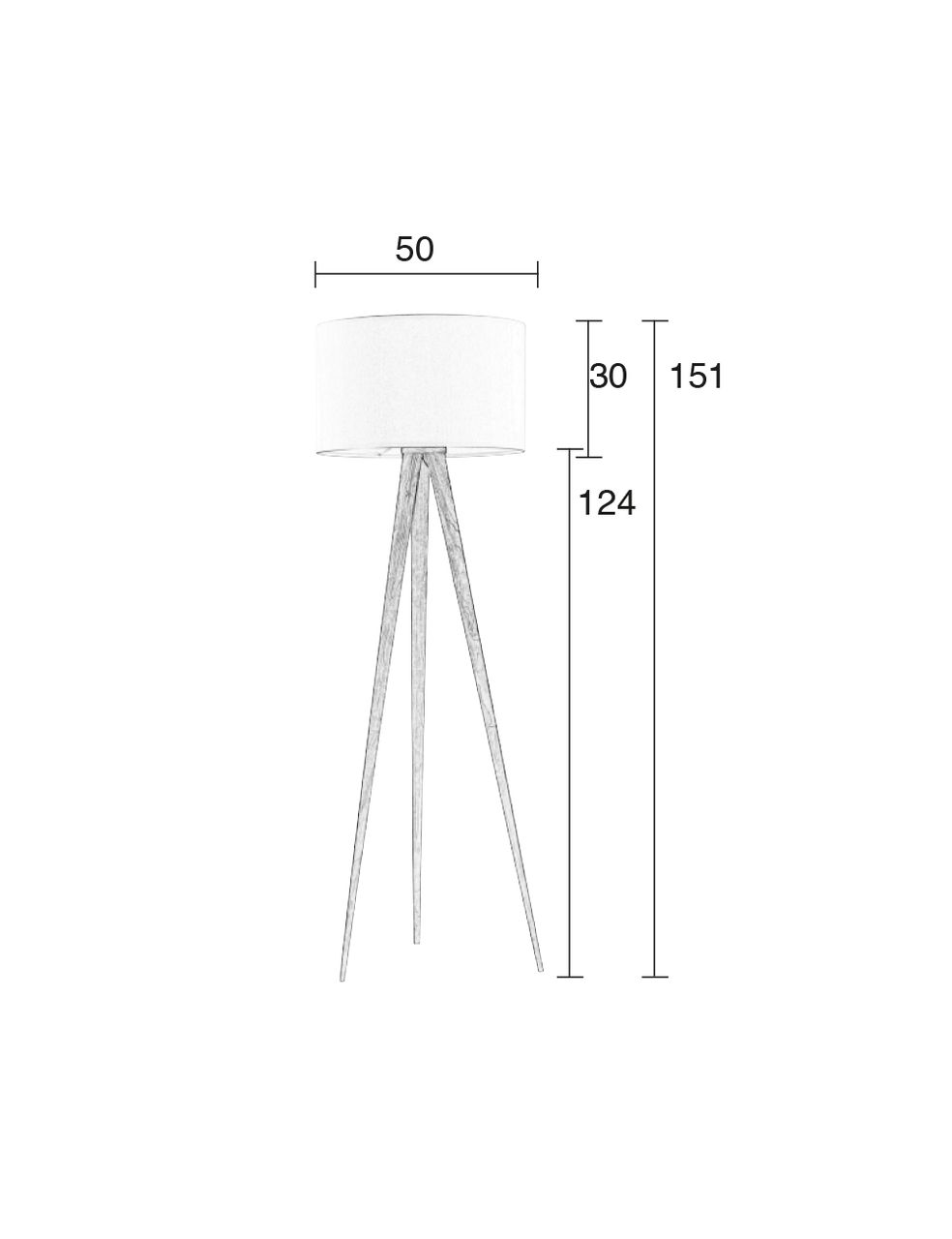 Tripod Wood Floor Lamp