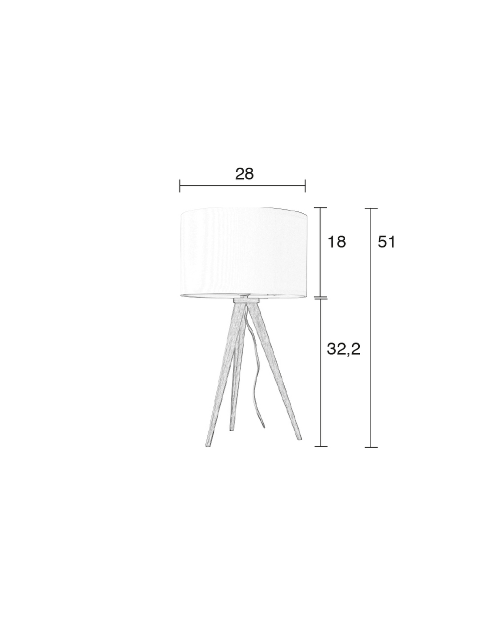 Tripod Wood Table Lamp