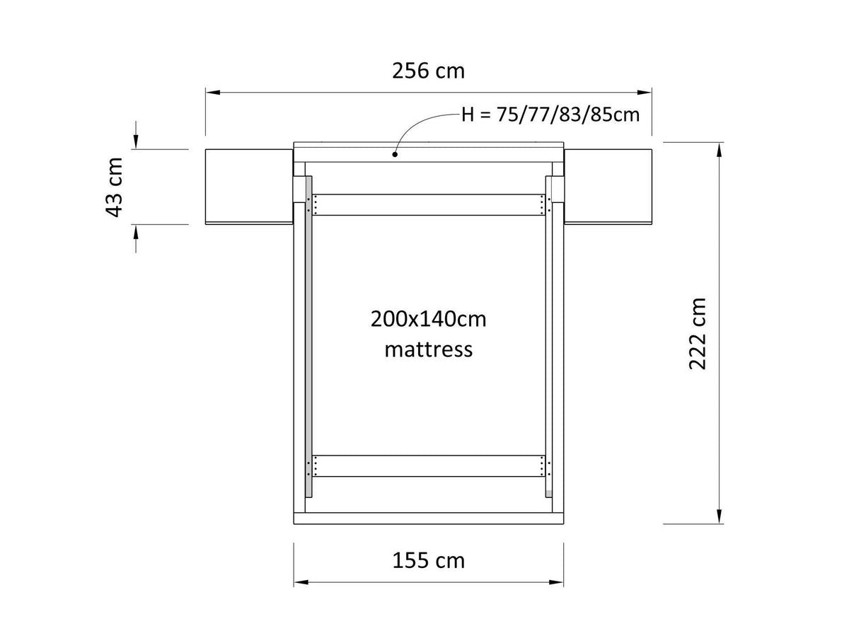 Lausanne Bed with Nightstands