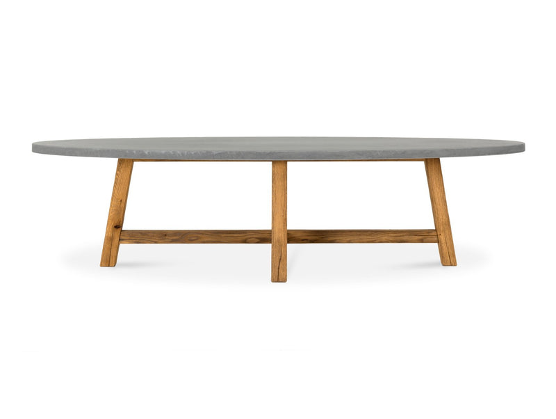 Lombardy Oval Coffee Table 160cm - concrete top