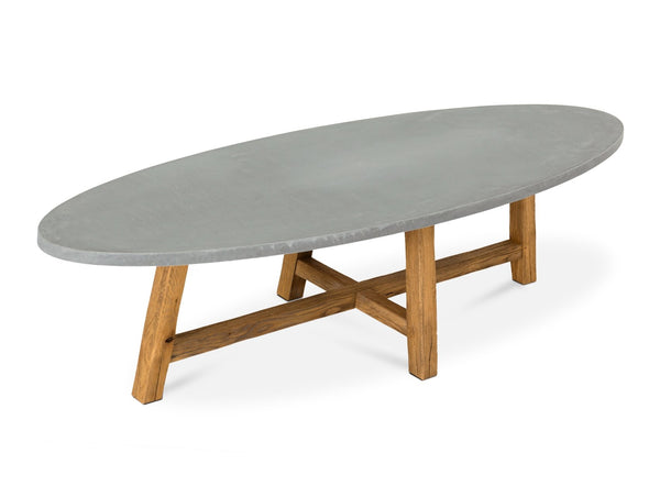 Lombardy Oval Coffee Table 160cm - concrete top