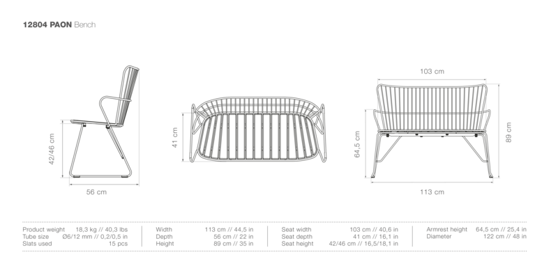 Paon Garden Bench