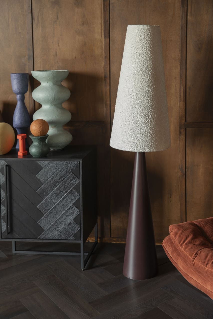 Miki bouclé floor lamp