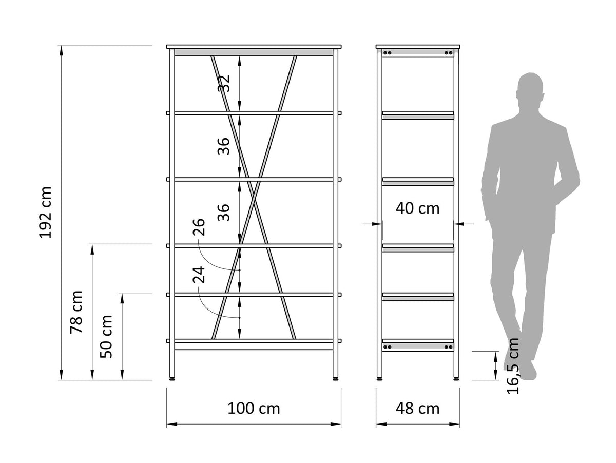 Atlas Bookcase 100cm