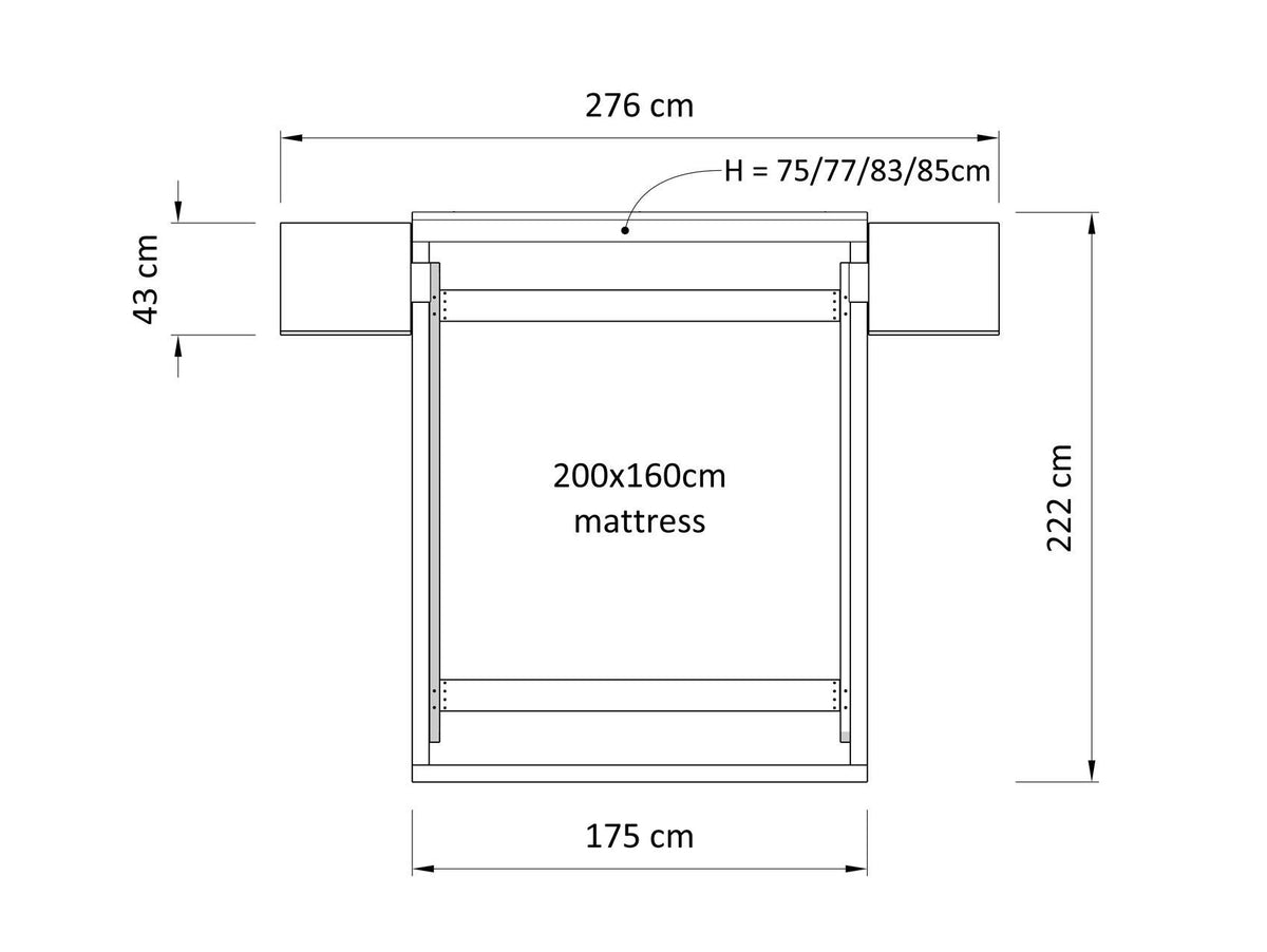 Lausanne Bed with Nightstands