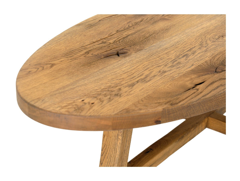 Lombardy Oval Coffee Table 130cm - oak top