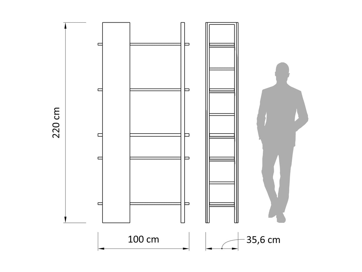 Phoenix Bookcase 100cm