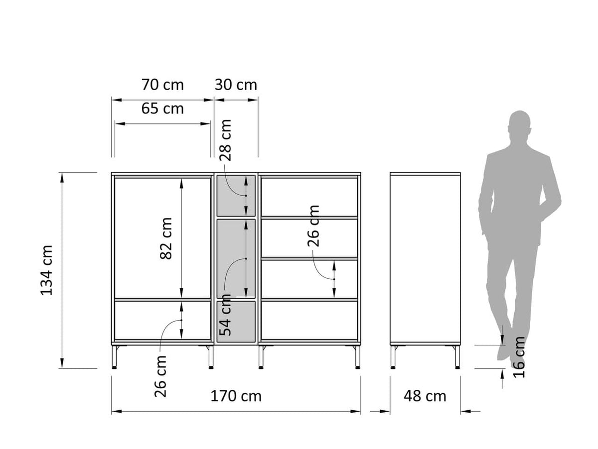 Ερμάριο Atlas 1D+5Dr 170cm