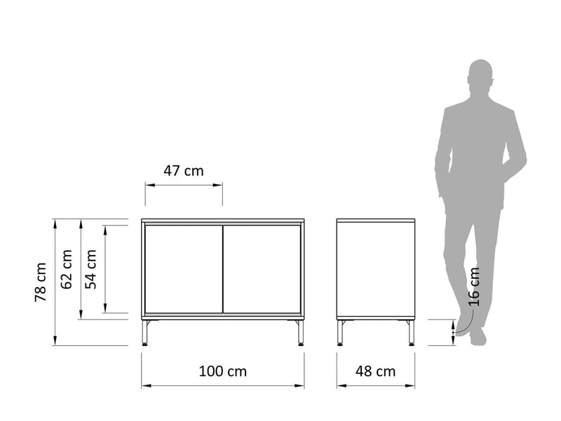 Atlas Sideboard 2D 100cm