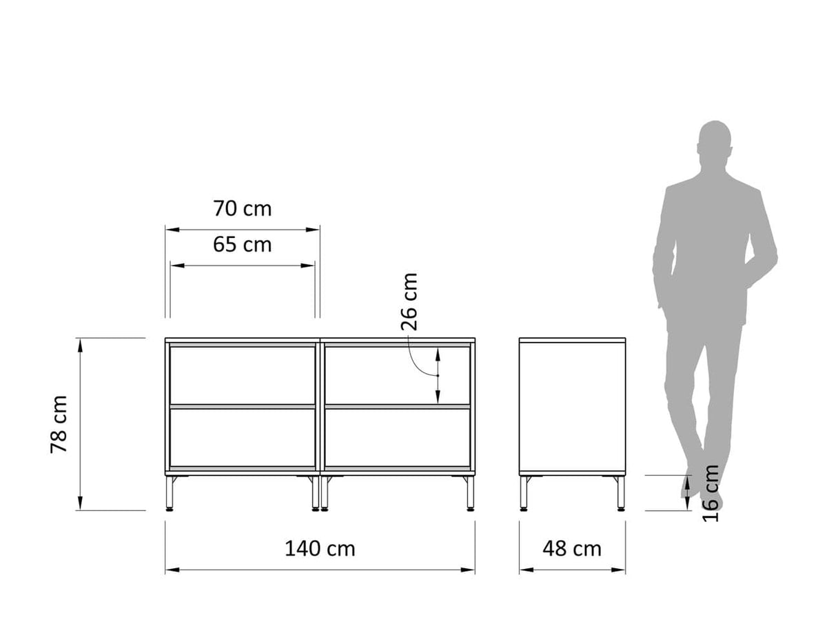 Atlas Sideboard 4Dr 140cm