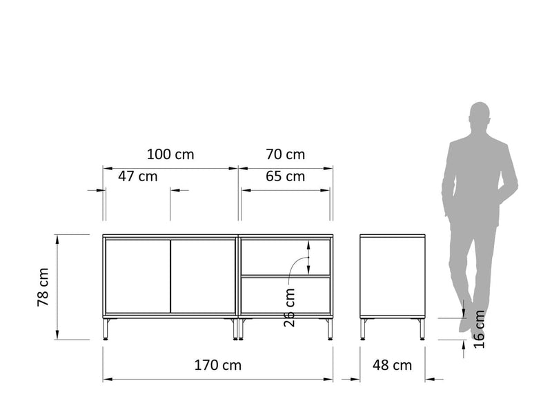 Atlas Sideboard 2D+2Dr 170cm