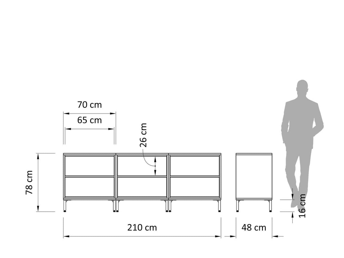 Μπουφές Atlas 6Dr 210cm