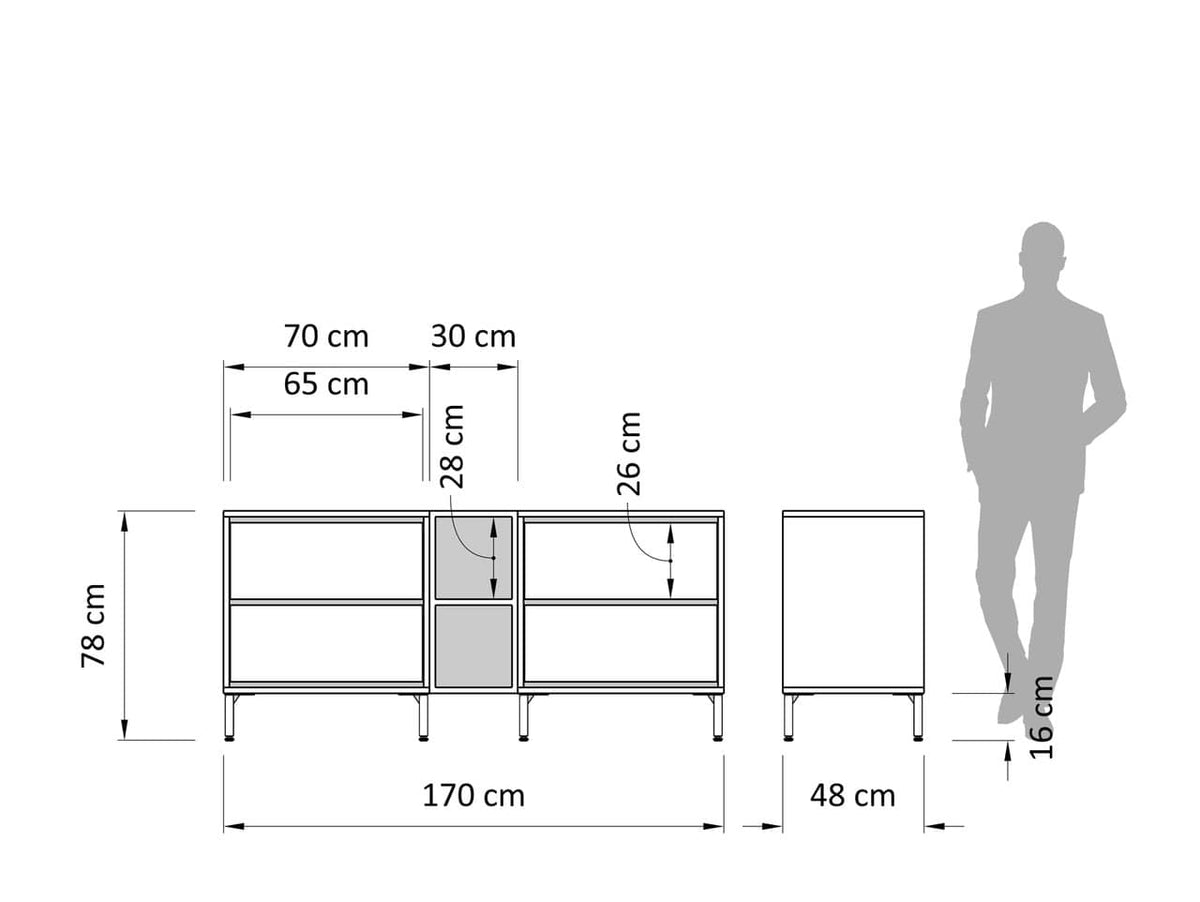 Μπουφές Atlas 4Dr 170cm