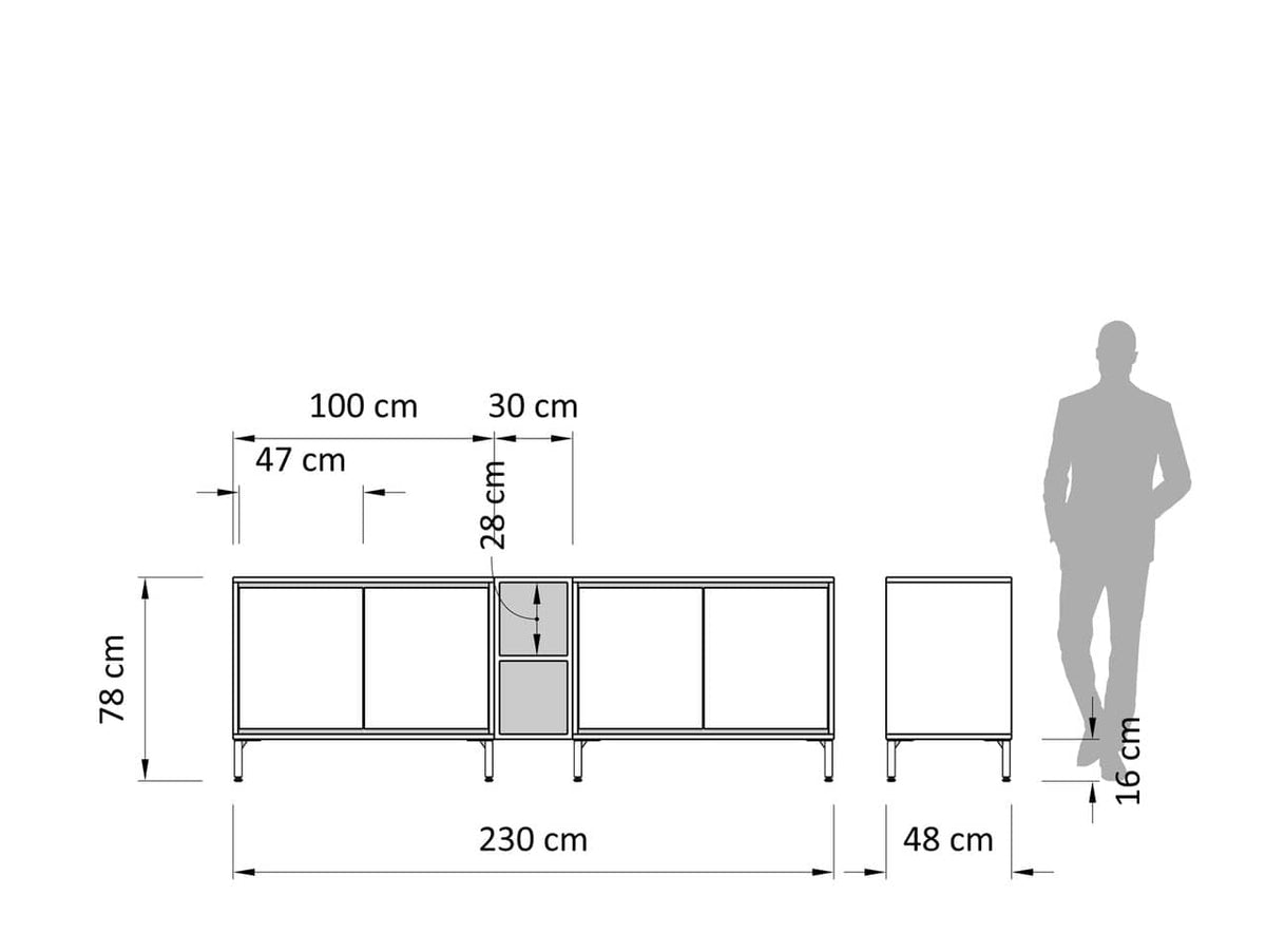Atlas Sideboard 4D 230cm