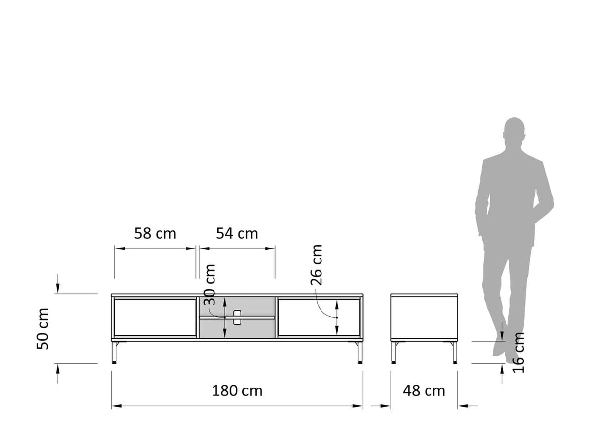 Atlas TV Sideboard 2Dr 180cm